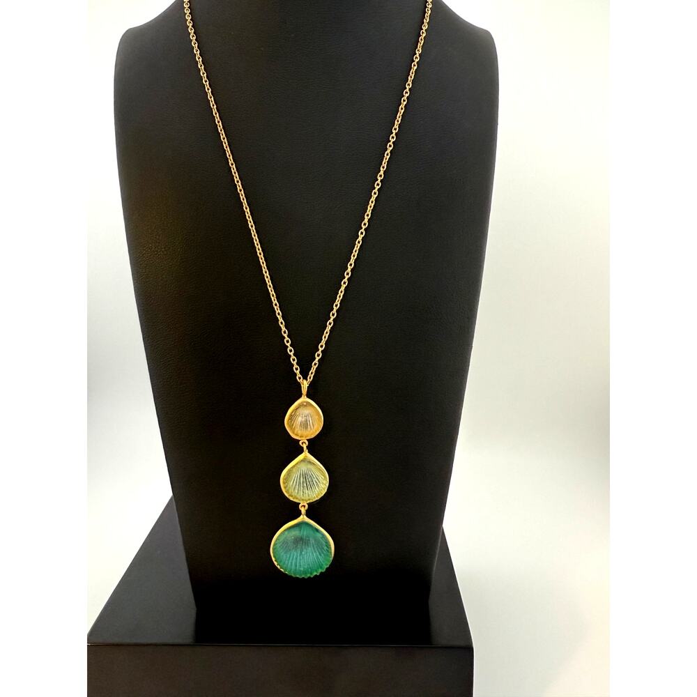 Michael Vincent Michaud 18K Gold Plated Shell Pendant Necklace